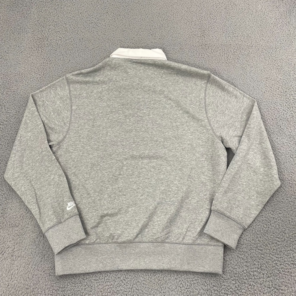 NEW Nike Club Fleece Rugby Polo Men L Gray FN3112-063 Rugby Long Sleeve - Picture 6 of 11